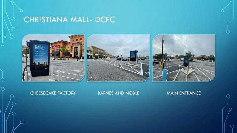 Christiana Mall DCFC EV charging project in Newark, DE